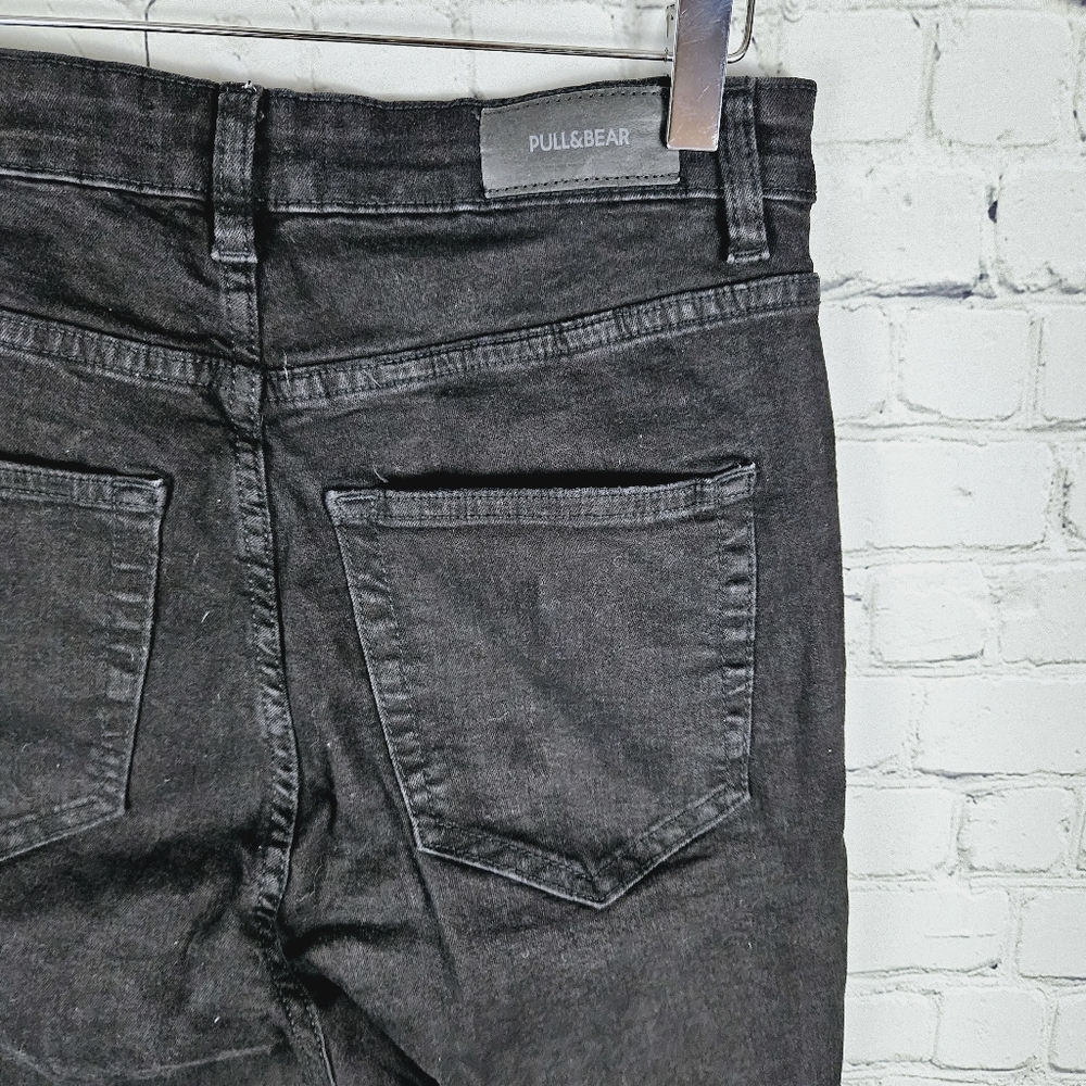 PULL & BEAR | high rise skinny stretch raw/frayed hem jeans